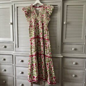 Saylor Pink and Green Floral Dress Size M